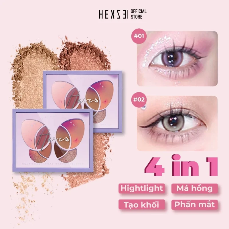 Bảng Phấn Mắt Cánh Bướm HEXZE 8 Ô Lâu Trôi