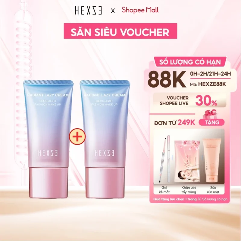 Bộ 2 Kem Lazy HEXZE 50ml + 50ml Nâng Tone