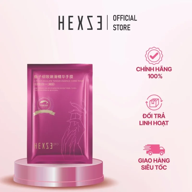 Mặt Nạ Ủ Da Tay Dưỡng Trắng Chống Lão Hóa Tinh Chất Trứng Cá Tằm HEXZE Hộp 5 Đôi, Cấp Ẩm Chống Nhăn Da Tay