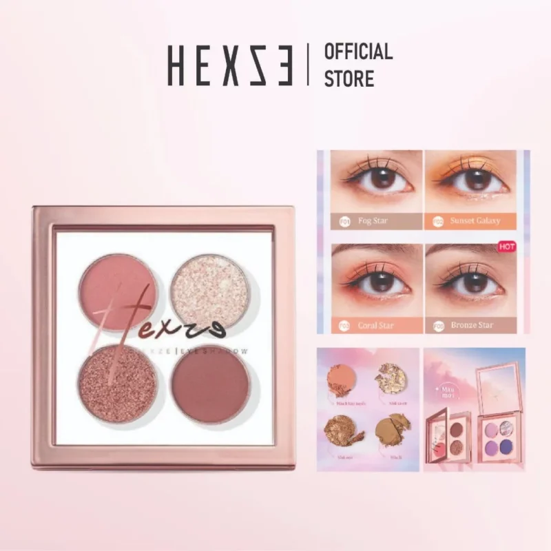 Bảng Phấn Mắt 4 Ô HEXZE Lâu Trôi