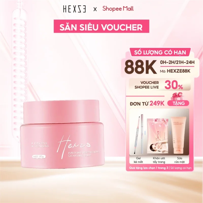 Sáp Tẩy Trang Sạch Sâu HEXZE 80g, Tẩy Trang Hương Hoa Trà Chăm Sóc Cho Mọi Loại Da